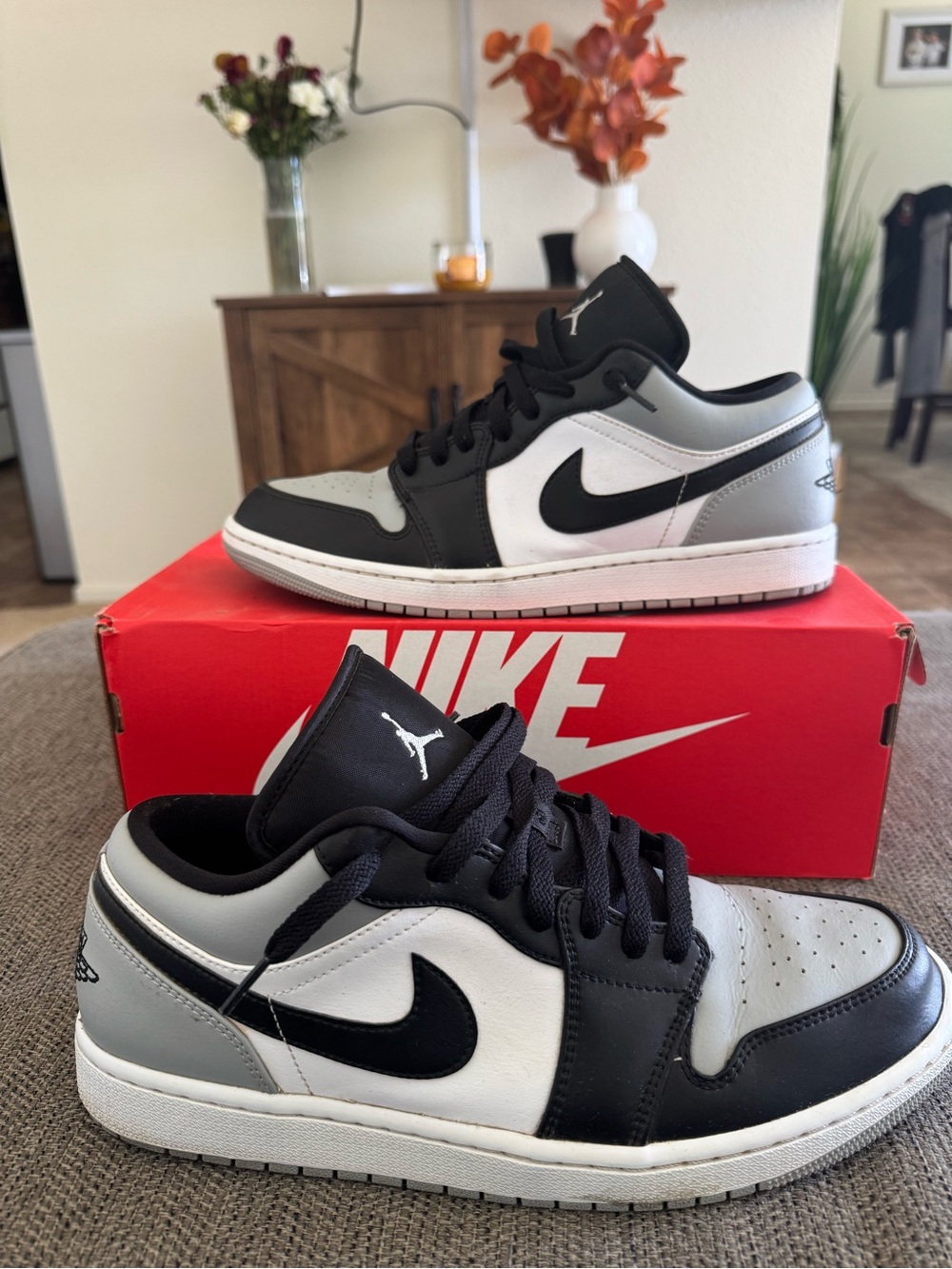 Air Jordan 1 Low Sz 11 Grey Toe black white grey Sneakers